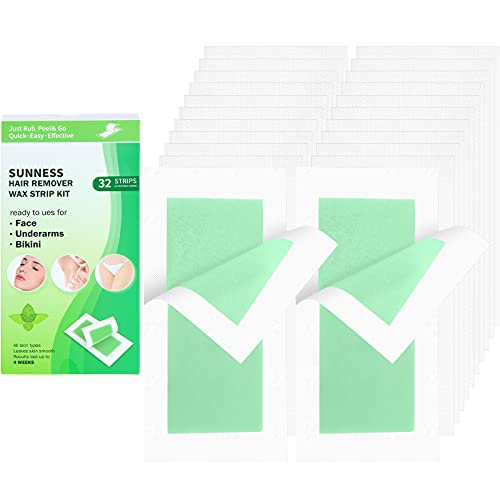 40 Pieces Hair Removal Wax Strips Woman Facial Armpit Arm Leg Body Waxing Strips Bikini Wax-removing Strips for Eyebrow Underarm Home
