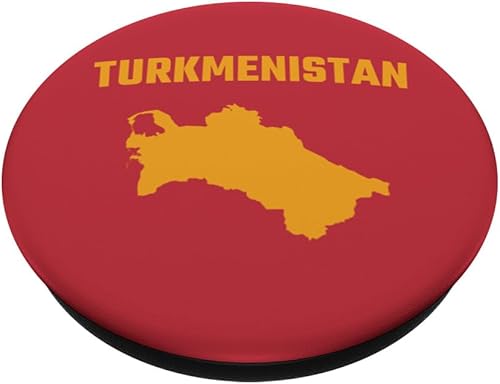 Miniatura 2 de Isolated yellow silhouette of a map of Turkmenistan PopSockets Standard PopGrip