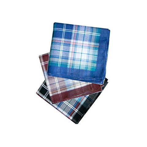 COCOUSM 3 Styles of Mens Classic Striped Cotton Handkerchiefs Pack Cover