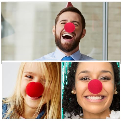 Didiseaon 25pcs Party Clown Rudolph Nose Circus Clown Nose Clown Costume Nose Cosplay Nose Snowman Nose Prop Foam Balls Clown Cosplay Sponge Clown Prop Apparel Red Make up