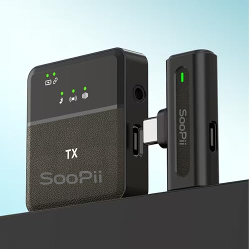 Image of SOOPII Wireless Lavalier Microphone for Android, iOS, iPad Smartphones | Type-C Plug & Play Mic for YouTube, Reels, Vlogging, Online Teaching, Interviews | Noise Cancelling