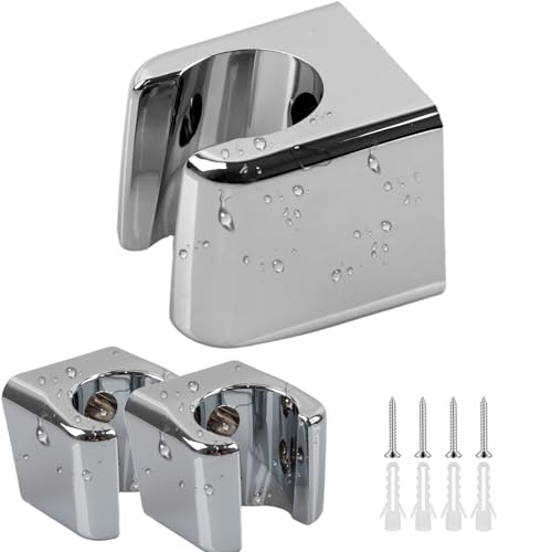 TIANCEWAN 2 Support Pommeau de Douche, Angle Réglable, Utilisation Universelle, Adaptés aux Douchettes à main, Revêtement ABS Chromé résistant à l'humidité et à la Chaleur.