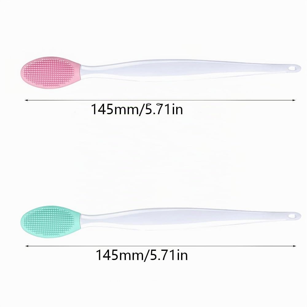 Pennello Esfoliante per Labbra in Silicone, 2 Pcs Pennelli per Labbra in Silicone, Spazzole per Labbra Morbido a Doppia Faccia, Spazzola Esfoliante per Labbra