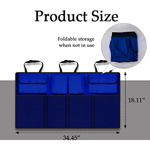 Asubha Car Trunk Organizer, Car Trunk Organizer Storage Bag, Super Capacity Car Organizer With 8 Pockets, Backseat Hanging Organizer For Suv, Truck, Mpv, Space Saving Expert (Blue) #TOP1