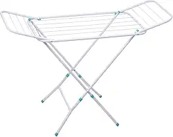 Varal de Chão para Secar Roupas Maxi Grande Branco 25kg 160X105X50CM com Abas Original Casa Buritis