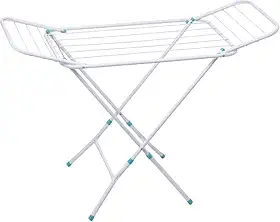 Varal de Chão para Secar Roupas Maxi Grande Branco 25kg 160X105X50CM com Abas Original Casa Buritis
