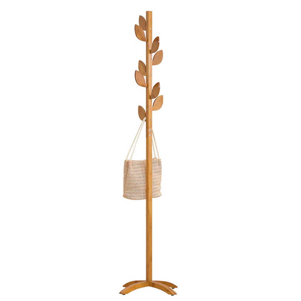 Porte-manteau sur pied vertical en bois support de vêtements de 175cm