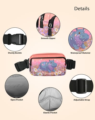 Image of Hippo Fanny Pack for Women Belt Bag Fashion Everywhere Waist Pouch Lightweight Crossbody Bags with Adjustable Strap