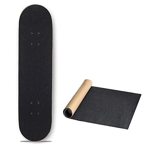 Besiy Skateboard Grip Tape Sheet, 9" X 33", Bubble Free Waterproof Black Scooter Grips, Sandpaper For Roller Board, Stairs, Pedal, Steps (1 Pc) #TOP20