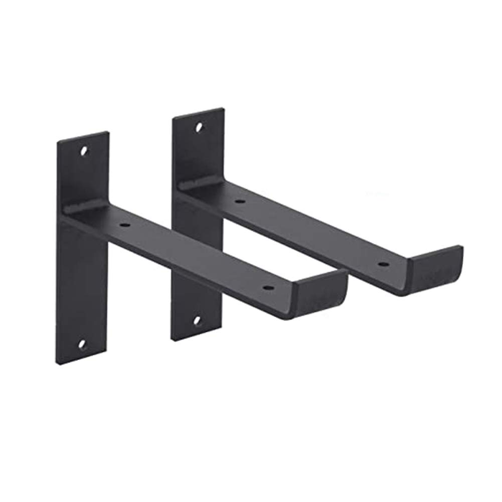 ZZXY Staffe per Mensole, 15cm Staffe Mensole Pesanti Galleggiante da Parete Scaffale, Staffe Reggimensola Supporto Mensole Industriale da Muro per Scaffali, Portante Massimo (2 Pezzi, Nero)