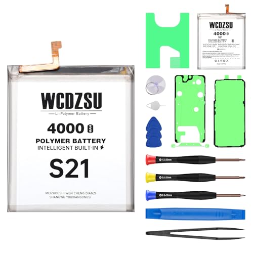 WCDZSU Battery Replacement for Samsung Galaxy S21 High Capacity 4000mAh EB-BG991ABY New 0 Cycle Li-Polymer Battery for Samsung S21 with Repair Tool Kit SM-G991B