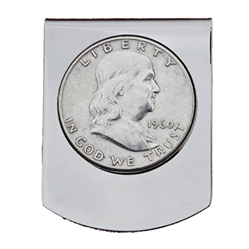 US 1960 Franklin Half Dollar Stainless Steel Large Money Clip NEW - Wide Design