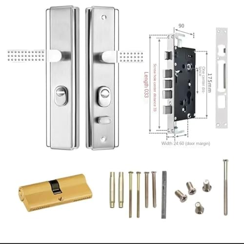 Serrure mécanique multifonction en acier brillant pour maison