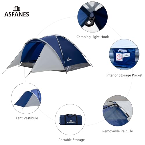 Carpa para camping ASFANES, 1-2 personas, impermeable miniatura 6