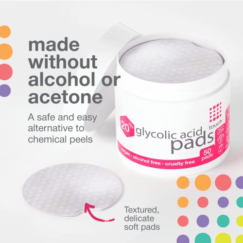 image for TOUCH 20% Glycolic Acid Pads Exfoliating And Resurfacing AHA Peel Face