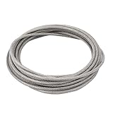 uxcell® 5M Length 4mm Diameter Plastic Coated Flexible Steel Wire Cable Rope Silver Tone