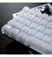 Womier キーキャップ ジェリー - セラミックキーキャップスタイル、クリアホワイトキーキャップ、透明サイドプリントカスタム 60%, 65%, 75%, 100% 用 Cherry MX、...