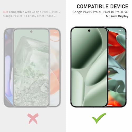 Image of SupCares Tempered Glass for Google Pixel 9 Pro XL and Google Pixel 10 Pro XL (6.8 Inch) With Installation Kit | 9H Edge to Edge Screen Protector | Black