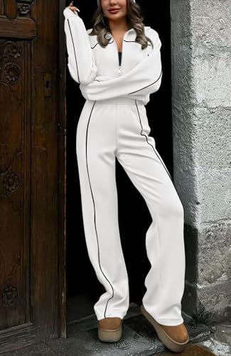 Image of BTFBM Women's Two Piece Tracksuit Fall 2026 Long Sleeve Zip Up Sweatshirt Long Pants Outfits Jogger Sweatsuit Sets