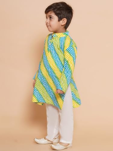 Image of AJ DEZINES Kids Ethnic Wear Cotton Printed Kurta Pyjama Set For Boys