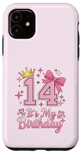 It's My 14�΂̒a���� ���̎q �R�P�b�g���{�� �s���N 14�� �X�}�z�P�[�X iPhone 11 �p