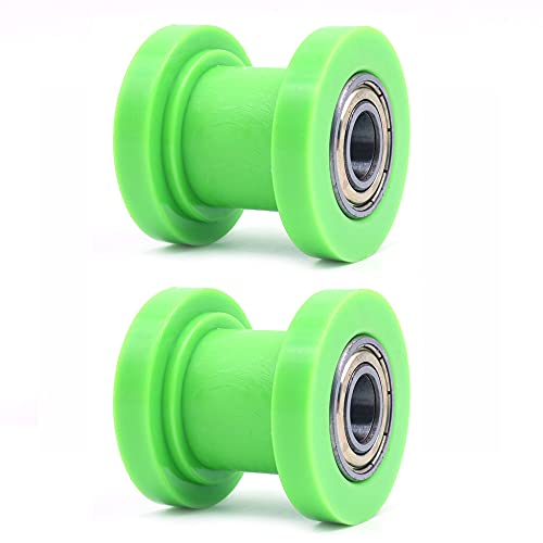 ANCLLO Lot de 2 tendeurs de chaîne universels - 10 mm - En nylon - Pour moto, motocross, mini quad - Vert