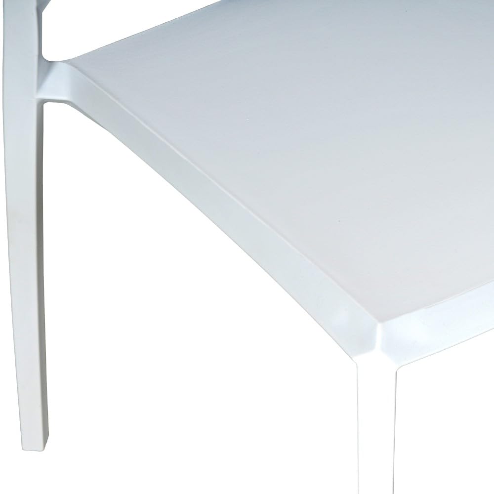 WEBER INDUSTRIES Lot de 4 chaises empilables Clara pour intérieur et extérieur/Blanc