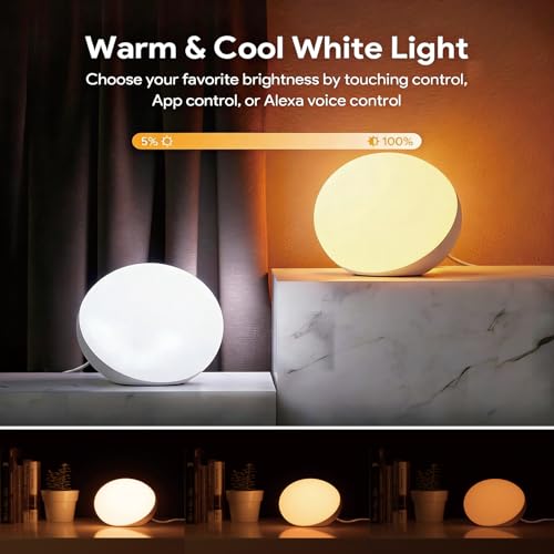 Hifree Smart Table Lamp, Dimmable Desk Lamp with App/Voice Control, LED RGB Color Changing Touch Lamp, Night Lamp for Bedroom Compatible with Alexa and Google Home No Battery Included - Image 4