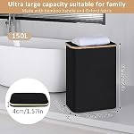 IEGrow Laundry Hamper with Lid,150L Laundry Basket with 2 Mesh Bags,Black - Image 3