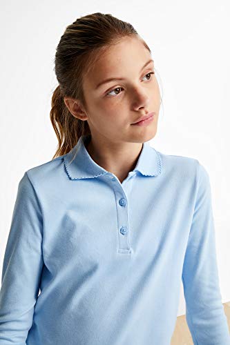 Image of French Toast Girls Plus Size' Uniform Long Sleeve Polo with Picot Collar (Standard & Plus)