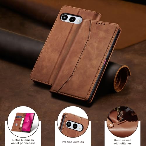 Image of Jasonyu Flip Wallet Case for T-Mobile Revvl 8 5G,Brown
