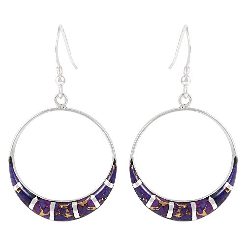 Turquoise Earrings in 925 Sterling Silver & Genuine Gemstones (Choose Color)