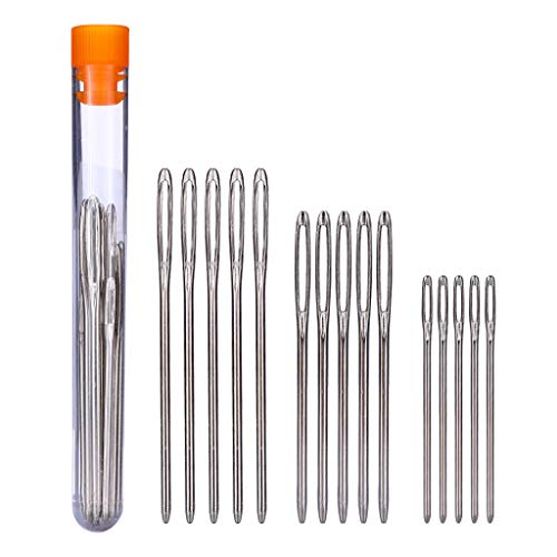 Stadux Large Eye Blunt Needles,3 Sizes 15Pcs Yarn Knitting Needles Sewing Big Eye Needles