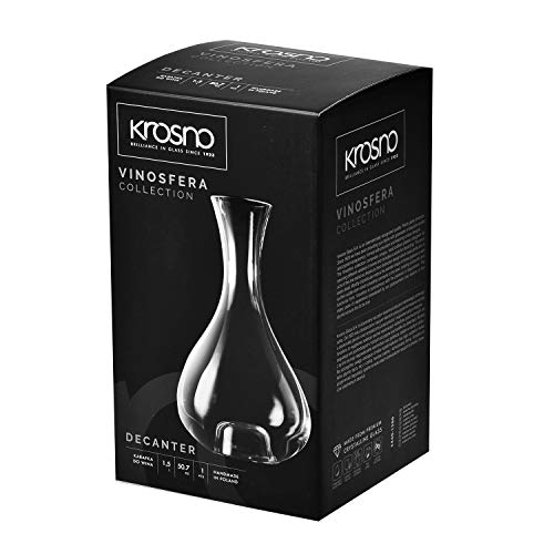 Krosno Caraffa Decanter Vino Rosso Vetro Brocca 1600 ML Collezione Harmony Ideale per la