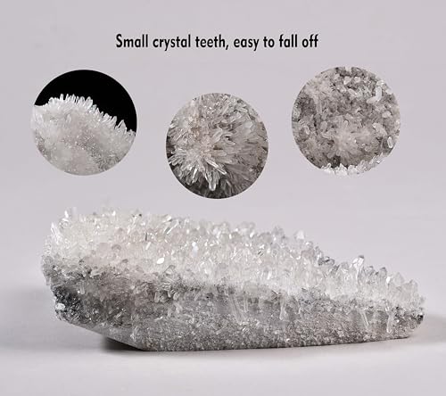 Image of AMOYSTONE Natural Clear Quartz Cluster (Raw Crystal) Healing Stones for Home Office Desk Decor - Feng Shui Energy Cleansing Gift for Women, Men (10.5-17.6 oz)