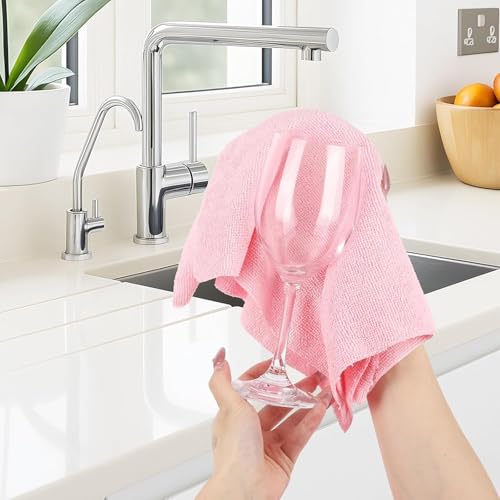 Image of Microfiber Cleaning Cloth Roll 25x25CM - Reusable Tear-Away Towels Washable Super Absorbent Lint Free Cleaning Rags for Kitchen, Car, Garage and Home (Multicolor 1 Roll, 50 Pack)