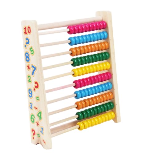 NUOLUX 段カラフル木製そろばん 向け知育 計算ビーズフレーム 無臭 研磨仕上げ滑らか触感 歳以上早期教育用 ランダムカラ ランダムカラー