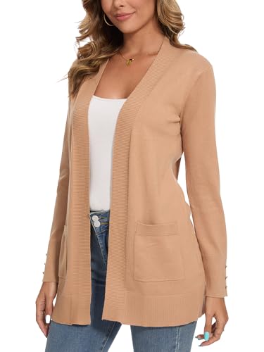 Image of Spicy Sandia Womens Open Front Cardigan Sweaters with Pockets | Long, Dressy Casual, For Office Work Business, 2026 Fall Trendy