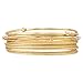 Madison Tyler Gold Plated Stackable Bangles, 5 Piece Smooth with Ball Pattern & 6 Piece Textured