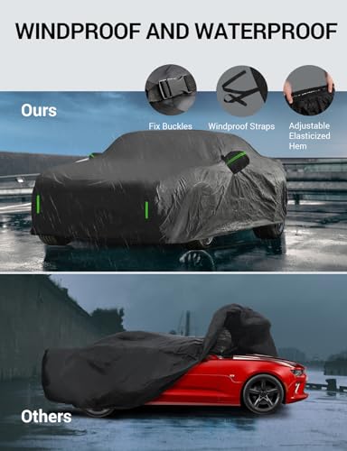 Image of V Car Cover | UV-Blocking Waterproof With Soft Lining Prevents Leaks & Scratches. Perfect For Sunny, Snowy Outdoor Parking, Garage Storage