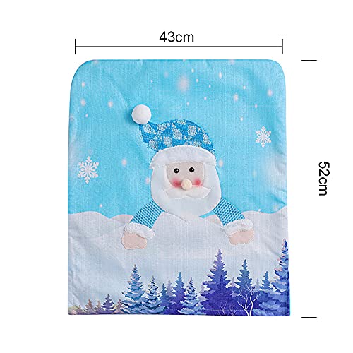 Sliverdew Capas traseiras para cadeira de Natal, 4 peças de capas para cadeira de Papai Noel brilhan