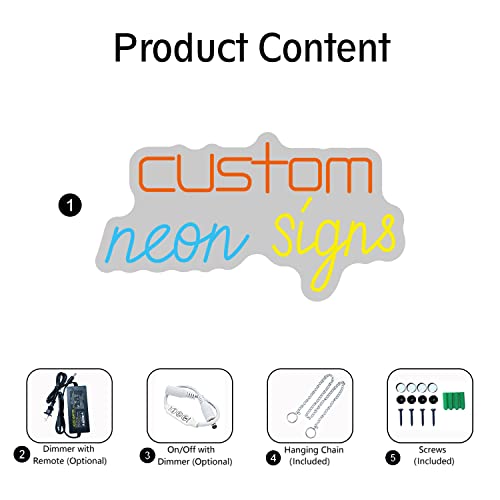 Image of Custom Neon Signs, Neon Sign Customizable for Wall Decor, Personalized Neon Sign for Wedding Birthday Party Gift Party Bar Game Room Home Business Shop Name Logo Neon Sign (3 Lines)