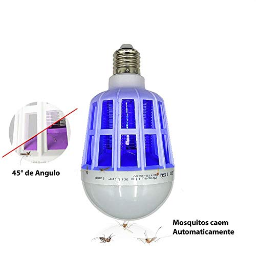 Kit 6 Lampada Led 15w Mata Mosquito Insetos Branco Bocal E27