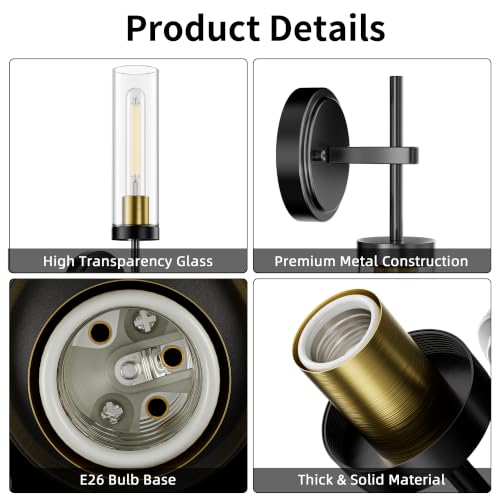Image of BUTHY Modern Bathroom Sconces Set of 2, Hardwired Vanity Light Fixtures