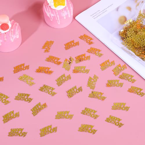 Image of Happy Birthday Gold Confetti for Table - Party Decoration Supplies, Perfect for Sprinkling Scatter and Table Decorations