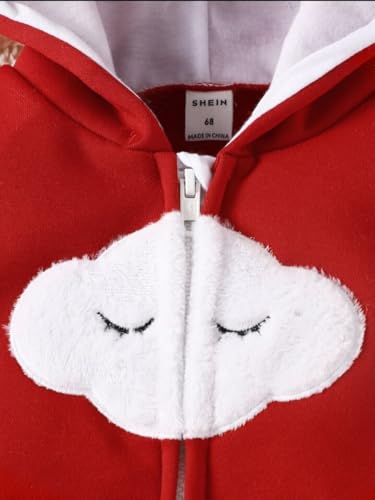 Image of First Kick Baby and Kids cotton fleece romper jumpsuit onesie sleepsuit clouds embroided