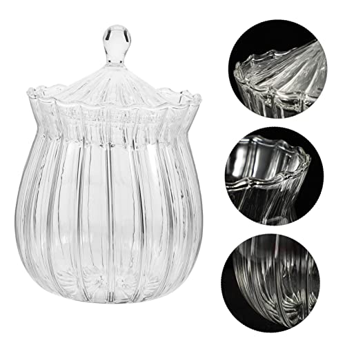 CIYODO Glass Sugar Bowl Terrarium Tea Dispenser Glass Dispenser Candy Container Candy Bowl Kitchen Storage Jar Cotton Swab Holder Glass Sugar Jar Glass Tea Jar Snack Holder Seal Bracket - Image 4