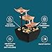 Homedics Golden Dew Relaxation Tabletop Water Fountain with 3 Tiers, Natural River Rocks, and a Quiet Pump for Soothing Zen Ambiance in Your Home or for Office Décor, Powered by 2 AA Batteries