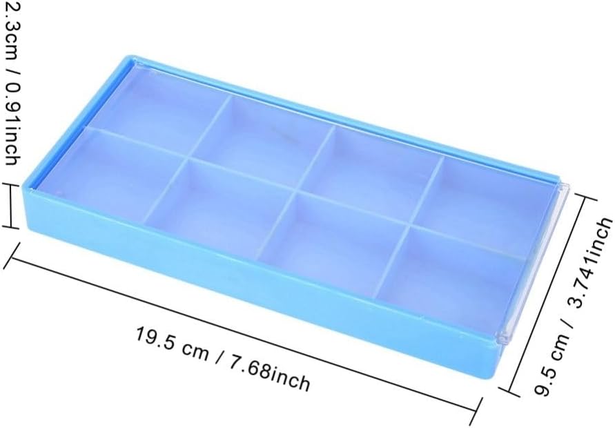 Blue 8 Grid Plastic Portable Watch Parts Storage Box Organizer Tray For Watchmaker Repairing Tools(Blue) image 2