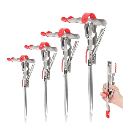 【4 Pack】 Automatic Spring Fishing Rod Holder, Stainless Steel Folding Rod Stand for Fishing, Adjustable Sensitivity Fishing Bracket. Ideal for Fishing on Shores, Lakes, Ponds and Rivers